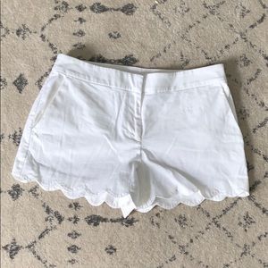 LOFT White Scallop Shorts